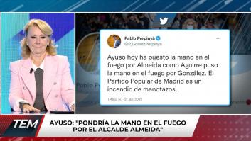 Esperanza Aguirre ve este tuit, lo comenta a su estilo y termina hablando de algo totalmente inesperado