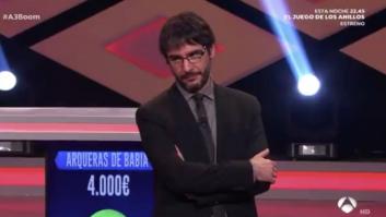 La embarazosa situación en 'Boom' (Antena 3): una mención a Telecinco deja a Juanra Bonet con esta cara