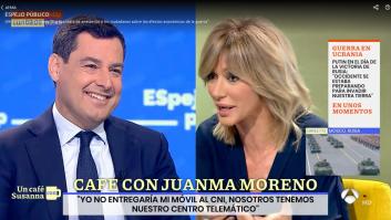 Susanna Griso desarma a Juanma Moreno y acaba sorprendida: "Qué desconfianza tan tremenda"