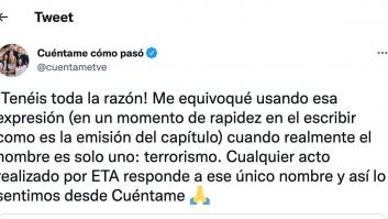 La cuenta oficial de 'Cuéntame' en Twitter pide perdón por referirse así a ETA en un tuit