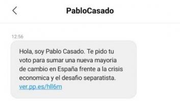 "Hola, soy Pablo Casado": el SMS que ha enviado el PP a 1'2 millones de personas