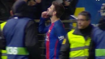 Piqué desafía al palco con este gesto tras el empate del Barça con el Villarreal