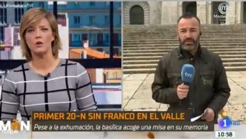 El susto de un reportero de TVE cuando informaba en directo desde El Valle de los Caídos
