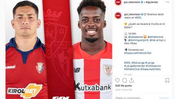 Críticas a 'Gol' por este comentario en Instagram sobre el Osasuna-Athletic