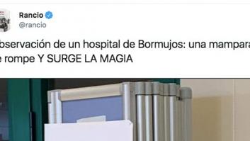 El cartel visto en un hospital de Andalucía para tapar una mampara rota: arte en un papel