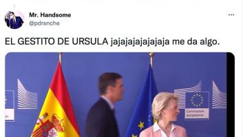 Las cámaras captan el gesto de Von der Leyen a Sánchez cuando él no miraba: en Twitter flipan