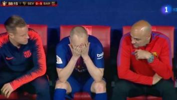 Las lágrimas de Iniesta tras la final de la Copa del Rey