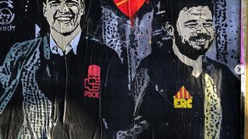 'Los soñadores' Sánchez y Rufián, juntos de la mano en un nuevo grafiti de Tvboy