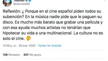 Taburete escribe esta reflexión tras los Goya y todos se fijan en lo mismo: mira bien el tuit