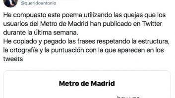 Un guionista de 'El Intermedio' triunfa con este poema que ha escrito con las quejas al metro de Madrid