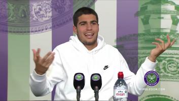 Carlos Alcaraz no se puede creer la pregunta que le acaban de hacer tras ser eliminado en Wimbledon