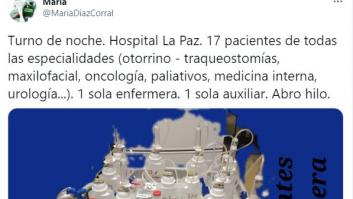 Una enfermera de La Paz impacta al publicar su situación dentro del hospital