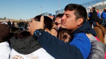 Cientos de familias se abrazan en la frontera EEUU-México contra Trump