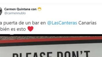 El cartel visto en la puerta de un bar de Gran Canaria conquista Twitter
