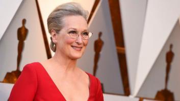 Meryl Streep llevó un pin de Time's Up en el pelo en los Oscar