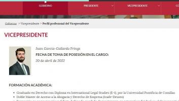 Cachondeo total con un punto del currículum de García-Gallardo en la web de la Junta de CyL