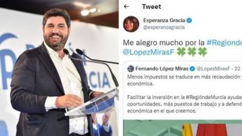 La respuesta del presidente de Murcia a este tuit de Esperanza Gracia es total: ni ella lo vio venir