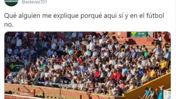 Una tuitera triunfa con su respuesta a esta polémica imagen vista en la plaza de toros de Huelva