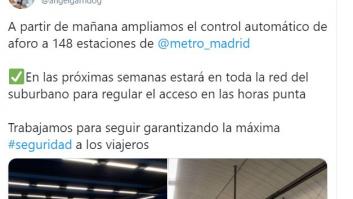 La queja más repetida a este tuit de Ángel Garrido (Ciudadanos) sobre el metro de Madrid
