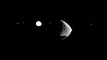 Raro encuentro entre lunas de Júpiter y Marte