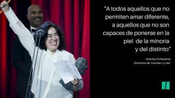El discurso contra los intolerantes de Arantxa Echevarría en los premios Goya: "A todos los que no permiten amar diferente"