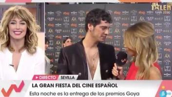El 'corte' de Eduardo Casanova a una reportera de 'Viva la Vida' (Telecinco) que le preguntó por su 'look' en los Goya 2019