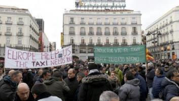 Los taxistas acamparán en la Puerta del Sol de Madrid hasta que Garrido les reciba