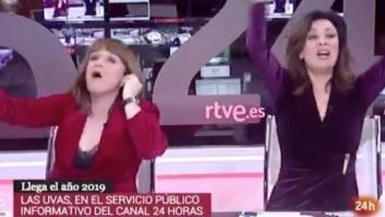 La loca celebración de Nochevieja de estas presentadoras del 24 Horas de TVE