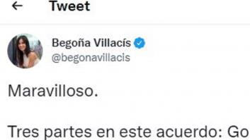 Aluvión de críticas a Begoña Villacís por este tuit: "Qué vergüenza"