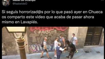 El momento captado por una tuitera en Lavapiés tras la manifestación de neonazis en Chueca