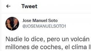 José Manuel Soto revoluciona Twitter con una discutida frase sobre el volcán de La Palma