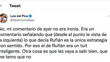 Luis del Pino responde con un elogio a Rufián y confirma después que lo ha dicho en serio