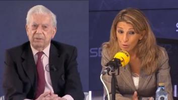 Yolanda Díaz coge el micrófono, llama así a Vargas Llosa y se lleva un aplauso ensordecedor