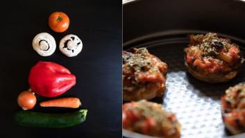 Recetas fáciles: champiñones rellenos de tomate y pimiento rojo