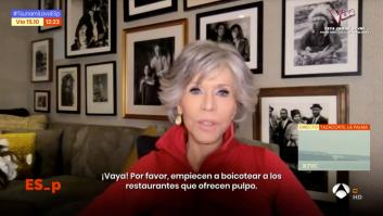 Jane Fonda pide "boicotear a los restaurantes que sirven pulpo"