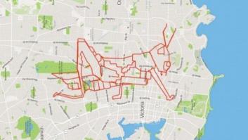 Los increíbles dibujos hechos con una bicicleta y un GPS
