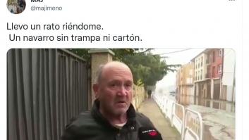 Este vecino de Navarra llega a Twitter con su gráfico comentario tras la crecida del río