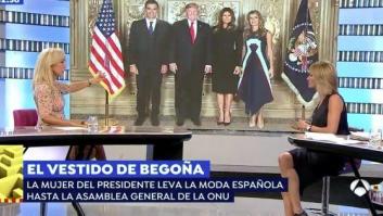 Carmen Lomana en 'Espejo Público' sobre el vestido de la mujer de Pedro Sánchez: "Es espantoso, parece una azafata de 'American Airlines'"