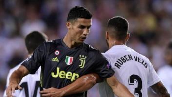 Ronaldo se marcha llorando tras ser expulsado en el Valencia-Juventus
