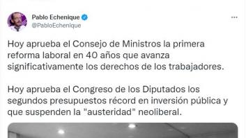 Echenique critica al PP con la foto más difundida de Pablo Casado