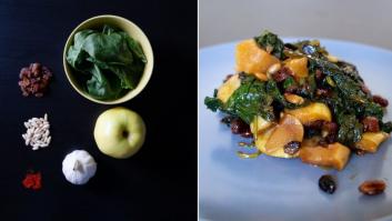 Recetas fáciles: espinacas con manzana y piñones