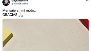 La periodista Mayka Navarro comparte la nota que le dejaron en su moto: es el favor de su vida