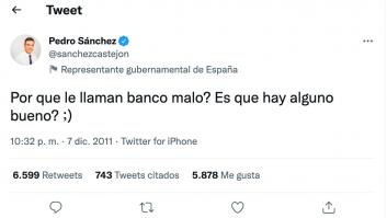 Recuperan un tuit de Pedro Sánchez de 2011 tras lo ocurrido en las últimas horas