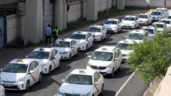 Los taxistas de toda España protestan en Madrid contra la "competencia desleal" de Uber o Cabify