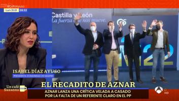 Ayuso se moja y habla así de rotunda sobre la sonada declaración de Aznar