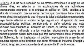 Cachondeo en Twitter con el primer párrafo del comunicado de renuncia de Soria