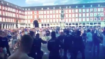 Batalla campal en Madrid entre la policía y los hinchas del Leicester