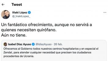 Ayuso sorprende a todos en Twitter al responder así de severa a este tuit de Iñaki López