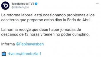 Este tuit del 'Telediario' de TVE provoca muchas críticas en Twitter: 