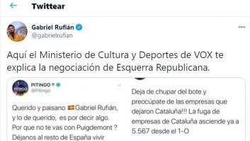 Rufián responde así a los dos famosos que lo han criticado: "El Ministerio de Cultura y Deportes de VOX"